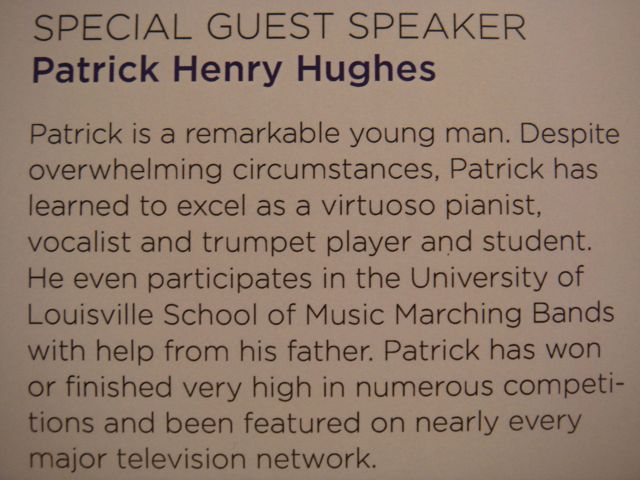 Patrick Henry Hughes Guest Speaker At YMCA Celebration Of Prayer, 2010