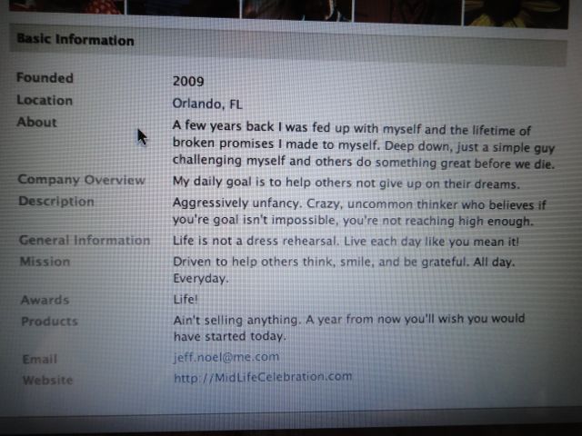 2009 was a year of great challenges (photo: former FB fan page info section) facebook fan page