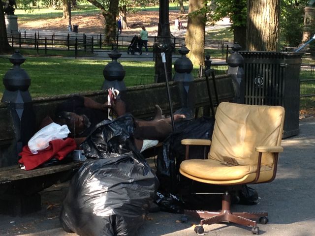 Central Park homeless people