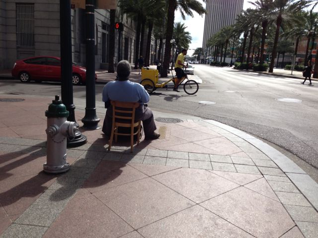 90 minutes earlier, we walked past this man and I wondered what he did, and why curiosity