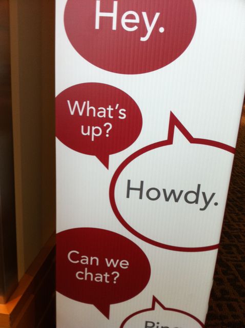 unusual poster in conference center