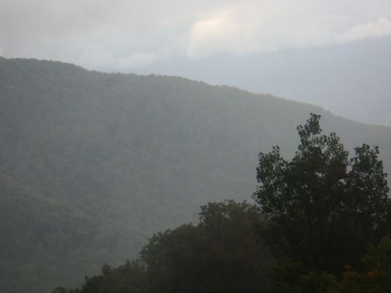 New York mountains and a sunset
