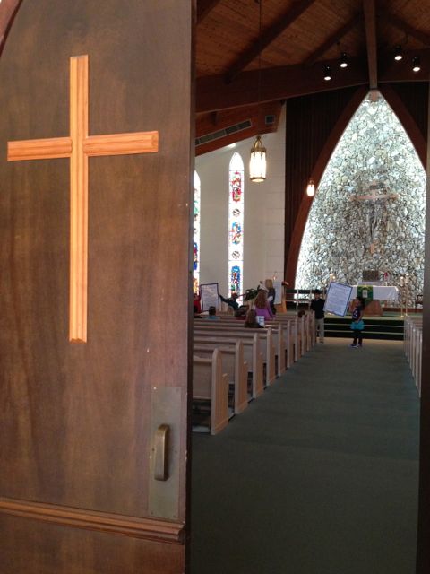Open door at Catholic Church
