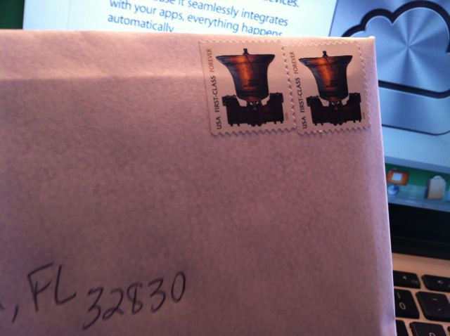 stamps placed upside down to show love