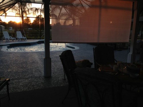 Sunset on central Florida lanai