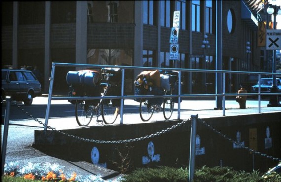 Ttwo bikes, honeymooning in Victoria, British Columbia