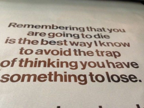 Steve Jobs quote on living