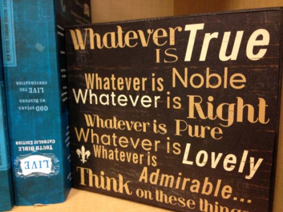 Catholic religious thoughts on bookshelf