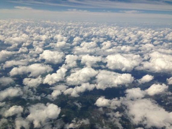 Beautiful view of mother earth sprinkled with clouds