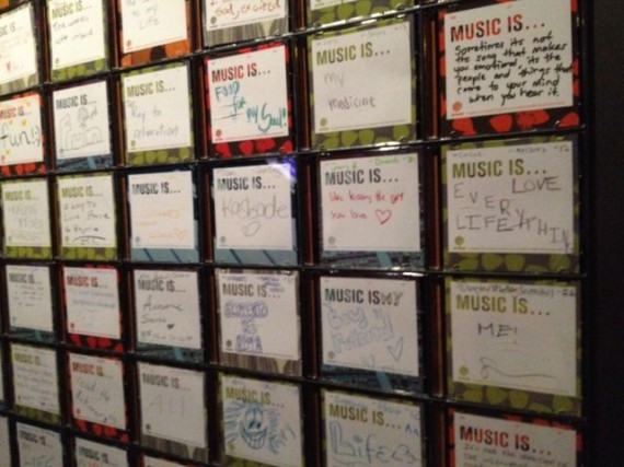 Hand written notes on wall at Music Museum