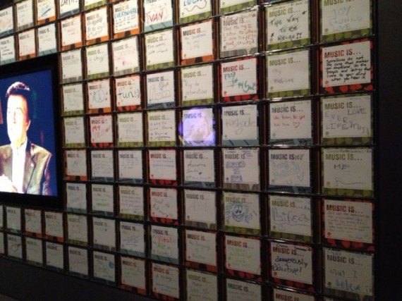 Hand written notes on wall at Music Museum