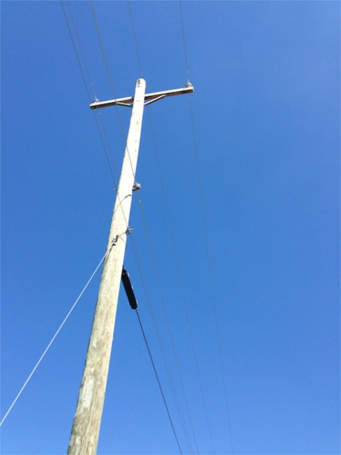 Roadside power pole