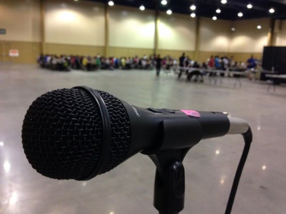 microphone in large auditorium