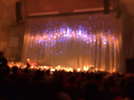 Big theater stage curtain