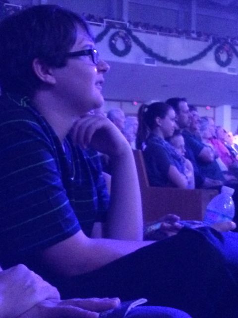 Christmas show audience member