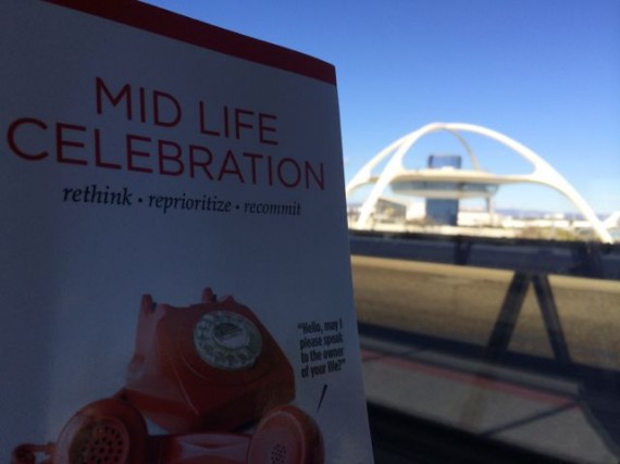 Mid Life Celebration book at LAX