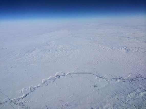 Canadian winter south of Calgary from jet