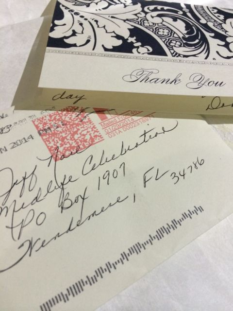Thank you letter Mid Life Celebration