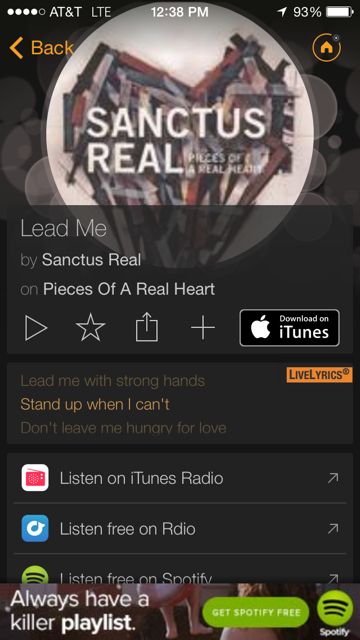 Sanctus Real Lead Me screen shot