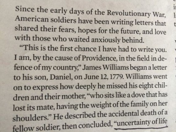 AARP article about soldiers' final letter home