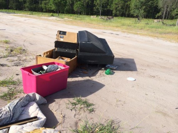 Illegal trash dumping at construction site near Disney World
