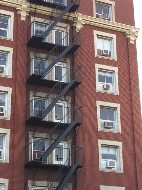 emergency fire escape on apartment building