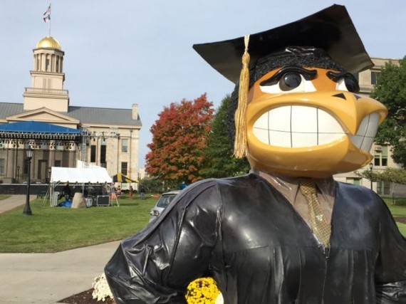 Fall Homecoming weekend at University of Iowa Old Capital Building