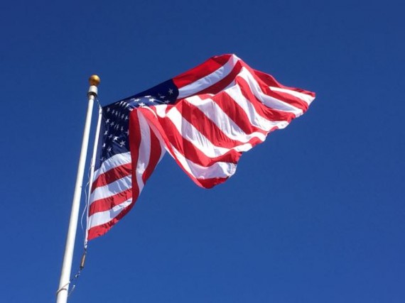 American Flag blowing in the wind