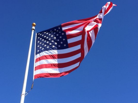 American Flag blowing in the wind