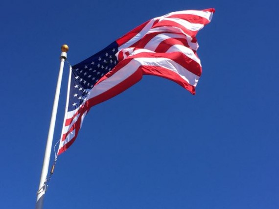American Flag blowing in the wind