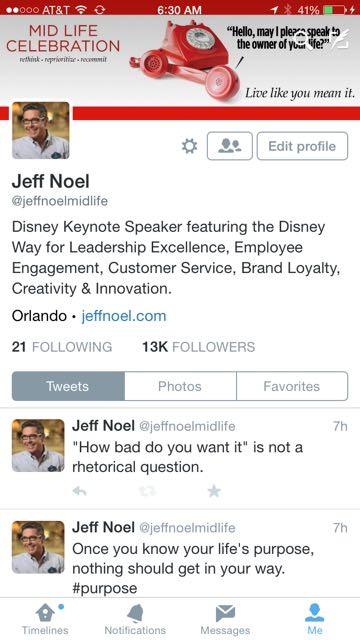 Disney Speakers jeff noel twitter profile