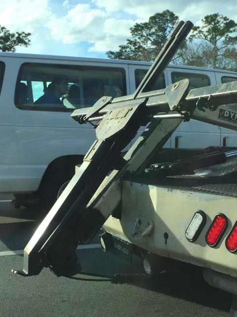 Tow truck looks like a cross