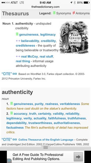 Authenticity definition