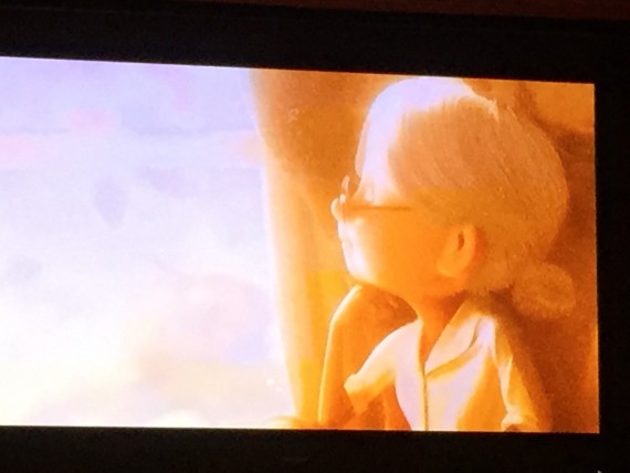 Ellie from Disney Pixar Up sitting on chair