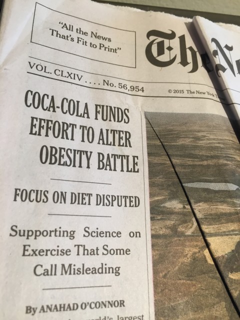 Coca Cola front page NYT