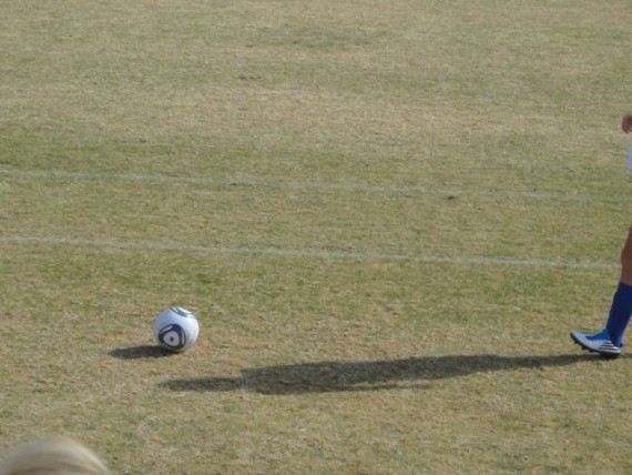 Soccer ball and soccer foot