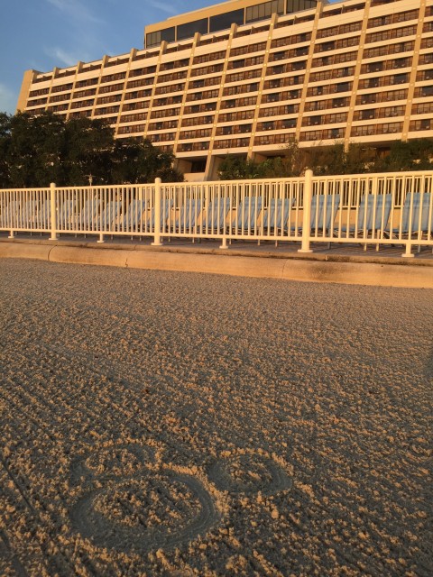 Hidden Mickey in Disney Resort Beach sand