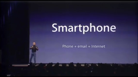 Steve Jobs unveiling the first iPhone in 2007