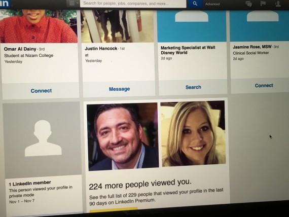 LinkedIn profile view screen shot