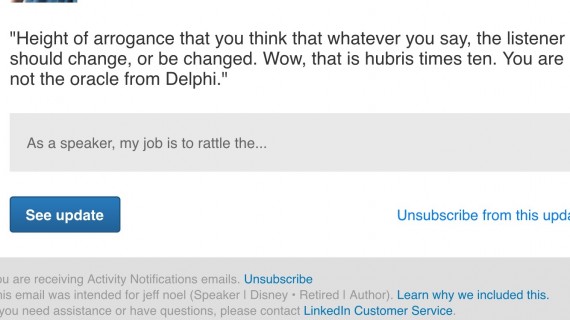 LinkedIn comment screen shot