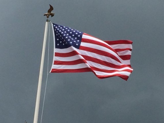 American Flag blowing in the wind