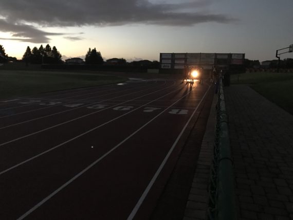 High school track at dawn