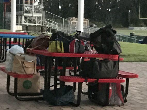 High school track at dawn