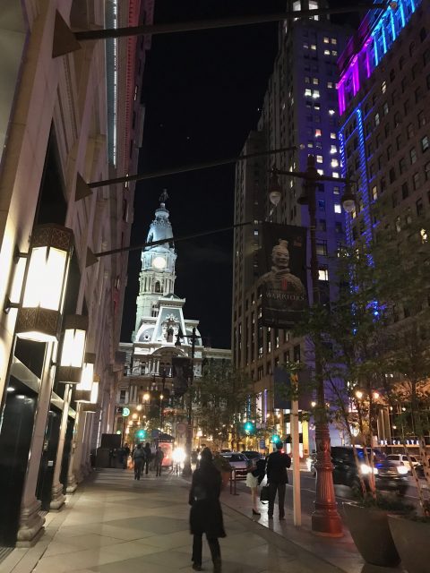 Philadelphia city hall at night