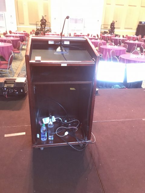 Keynote speaker podium