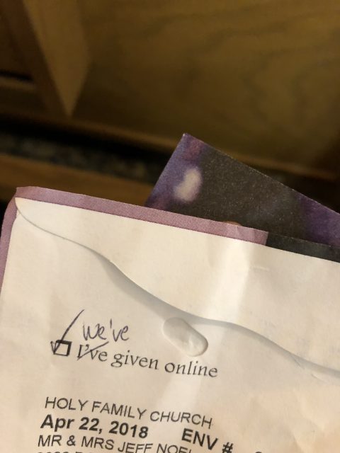 church donation envelope