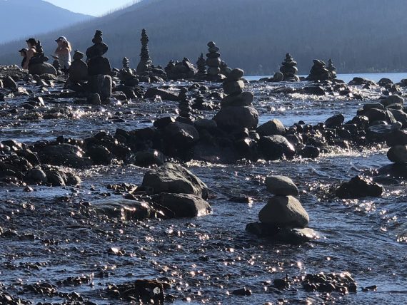Rock sculpture towers at Glacier