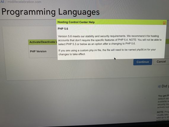 PHP upgrade