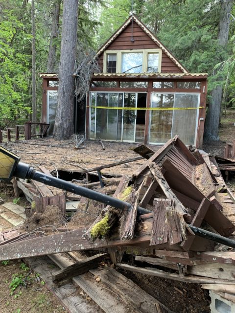 Decaying cabin by Lake McDonald