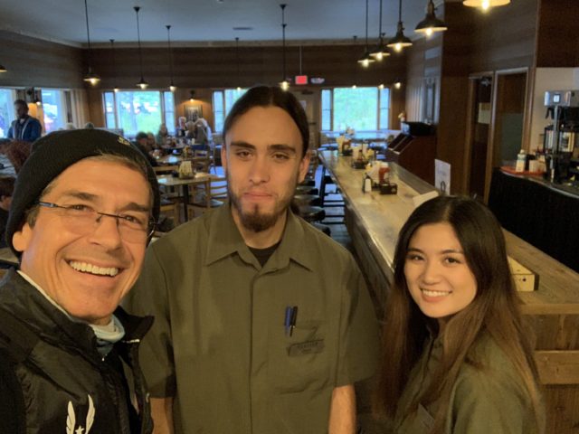 jeff noel and Swiftcurrent Motor Inn staff at Nell's restaurant